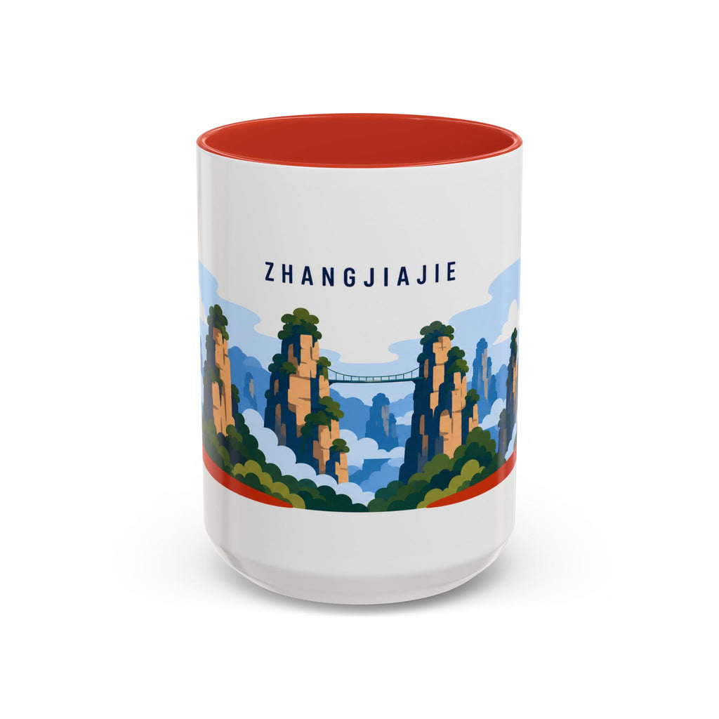 Zhangjiajie Coffee Mug | Travel Destination Souvenir Gift | Accent Color Ceramic 11oz 15oz