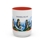 Zhangjiajie Coffee Mug | Travel Destination Souvenir Gift | Accent Color Ceramic 11oz 15oz