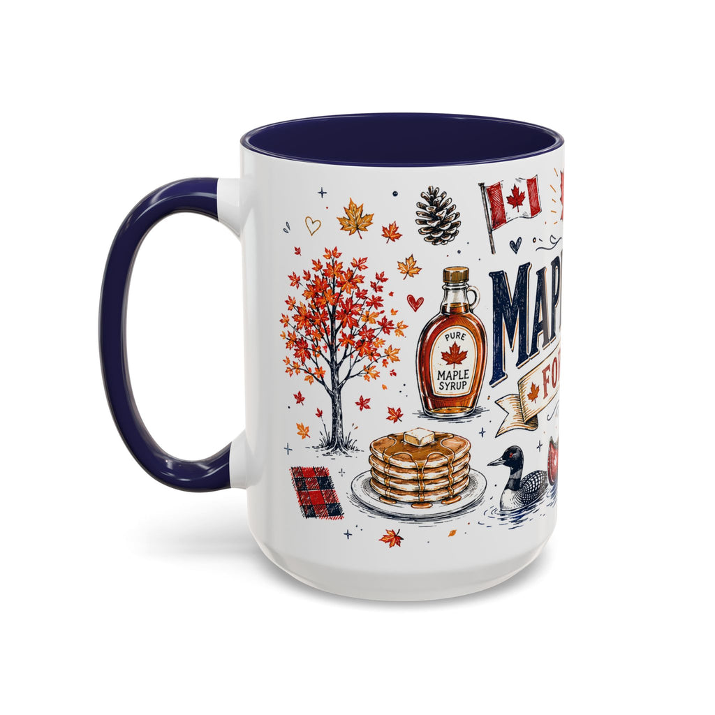 Maple Leaf Forever Coffee Mug | Canadian Pride Gift | Accent Color Ceramic 11oz 15oz