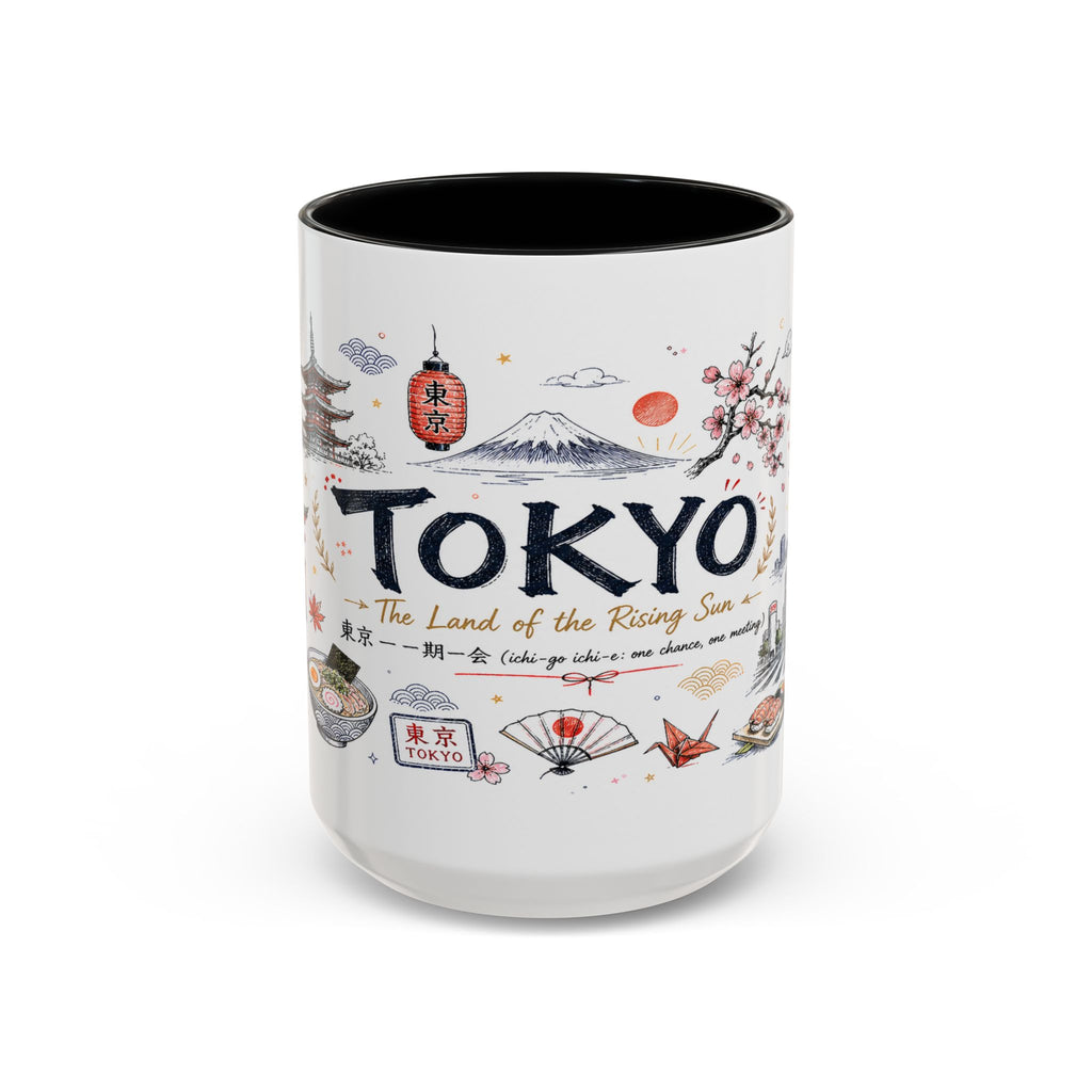 Tokyo Coffee Mug | Japan Souvenir Travel Gift | Accent Color Ceramic 11oz 15oz