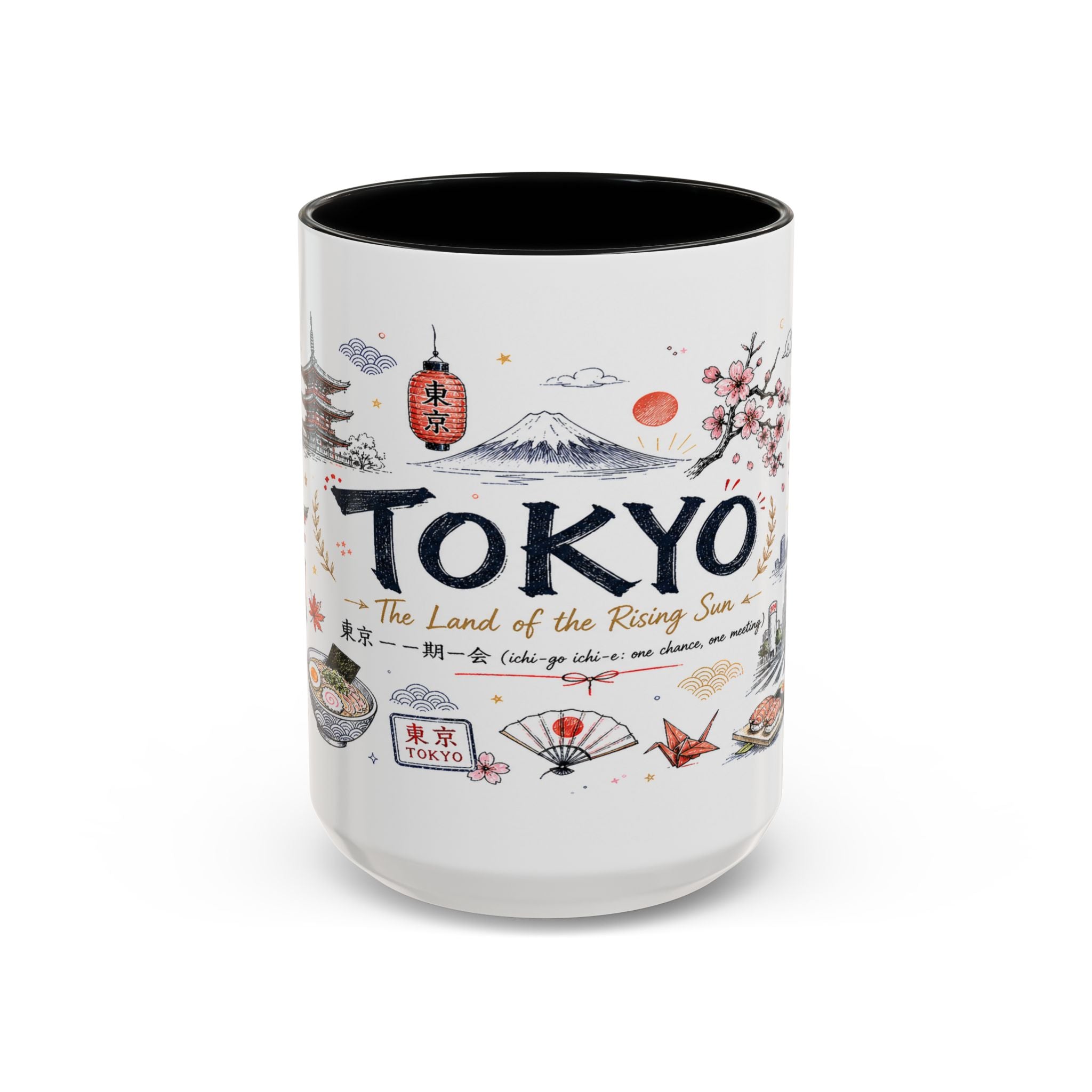 Tokyo Coffee Mug | Japan Souvenir Travel Gift | Accent Color Ceramic 11oz 15oz