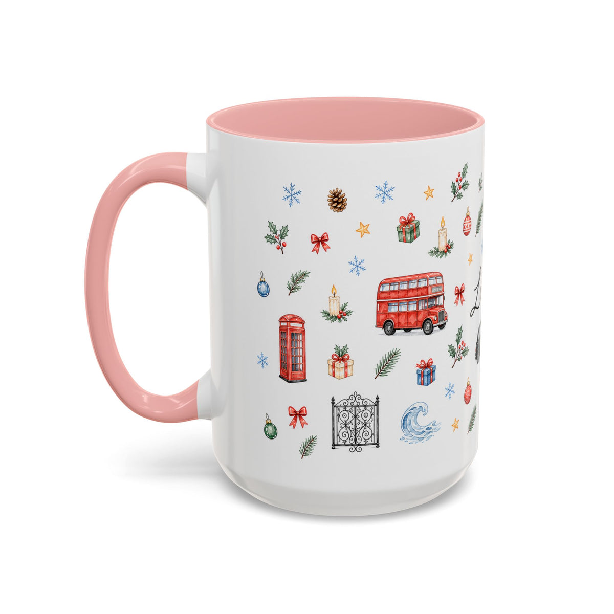 London Christmas Mug | Watercolor City Souvenir, Travel Memories, Ceramic Coffee Cup