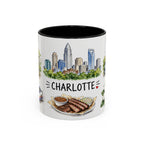 Charlotte Illustrated Travel Mug | City Souvenir Accent Coffee Mug | 11oz 15oz Ceramic Cup