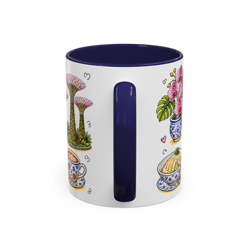 Singapore Illustrated Travel Mug | City Souvenir Accent Coffee Mug | 11oz 15oz Ceramic Cup