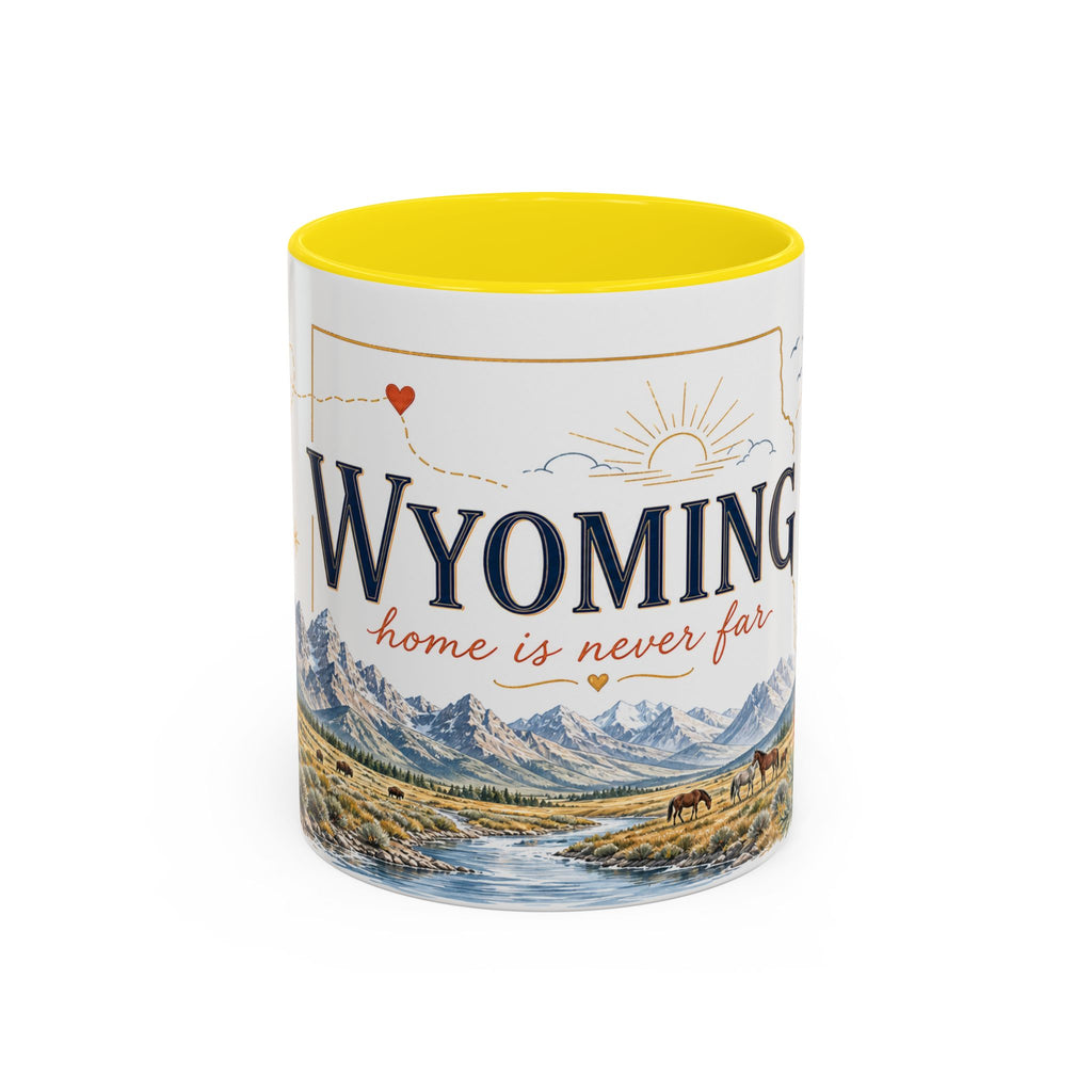 Wyoming Home State Mug | Moving Away Gift | Long Distance Friendship Coffee Cup | 11oz 15oz Accent Mug