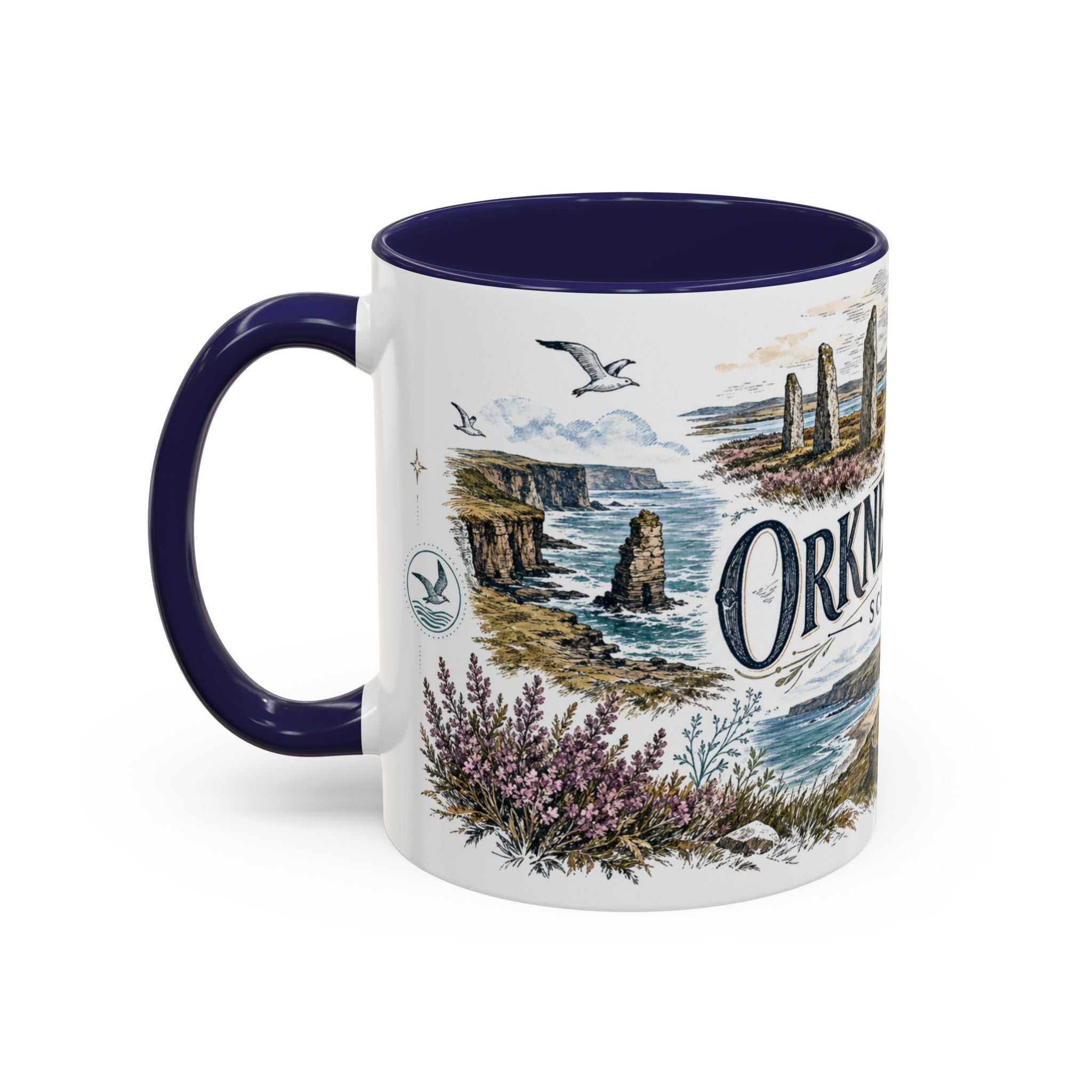 Orkney Islands Mug, Scotland Travel Souvenir, Bucket List Gift, Accent Ceramic Coffee Mug 11oz 15oz