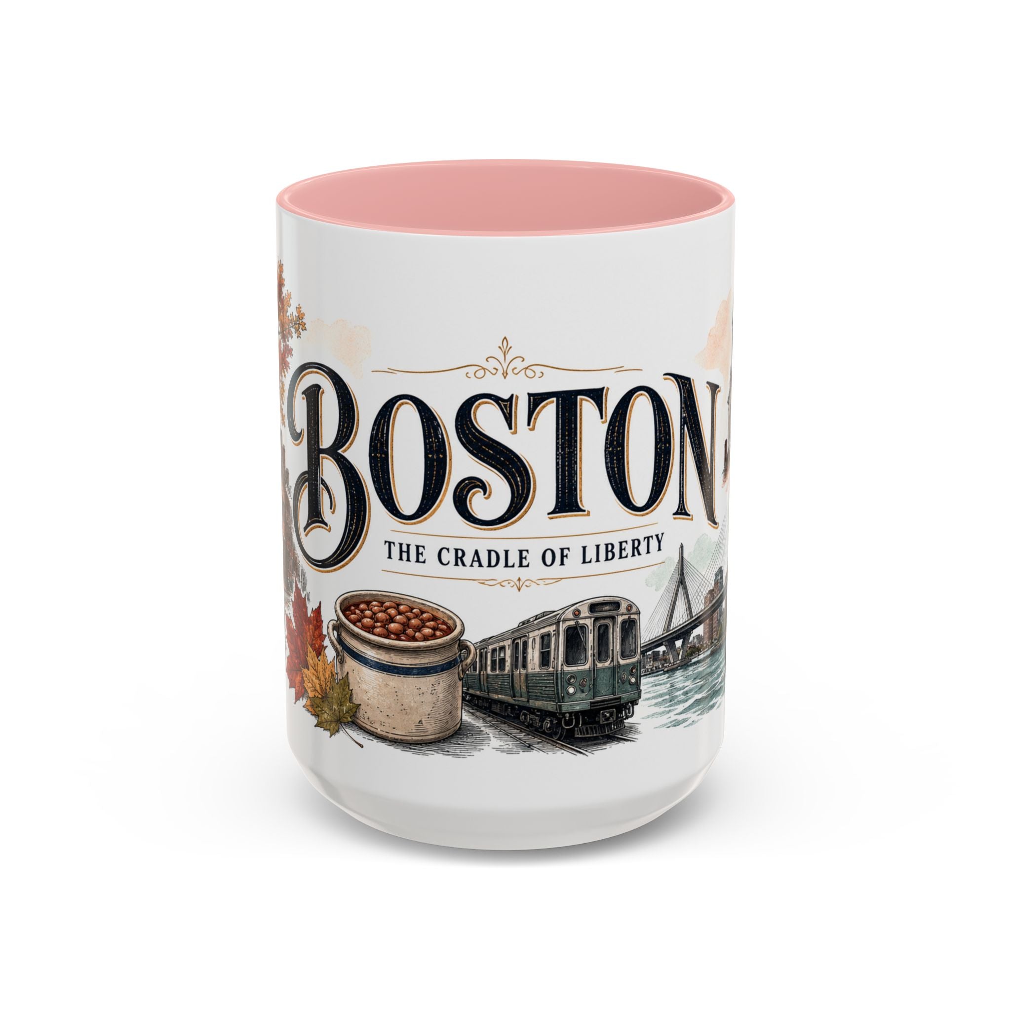 Boston Coffee Mug | United States Travel Souvenir | Vintage Illustrated City Gift | 11 oz 15 oz Accent Mug