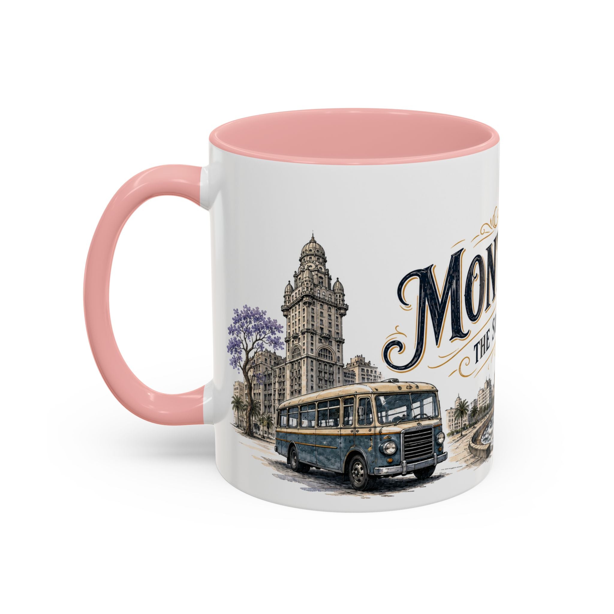 Montevideo Coffee Mug | Uruguay Travel Souvenir | Vintage Illustrated City Gift | 11 oz 15 oz Accent Mug