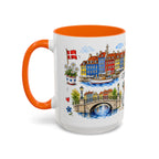 Copenhagen Travel Mug | European City Souvenir Accent Coffee Mug | 11oz 15oz Ceramic Cup