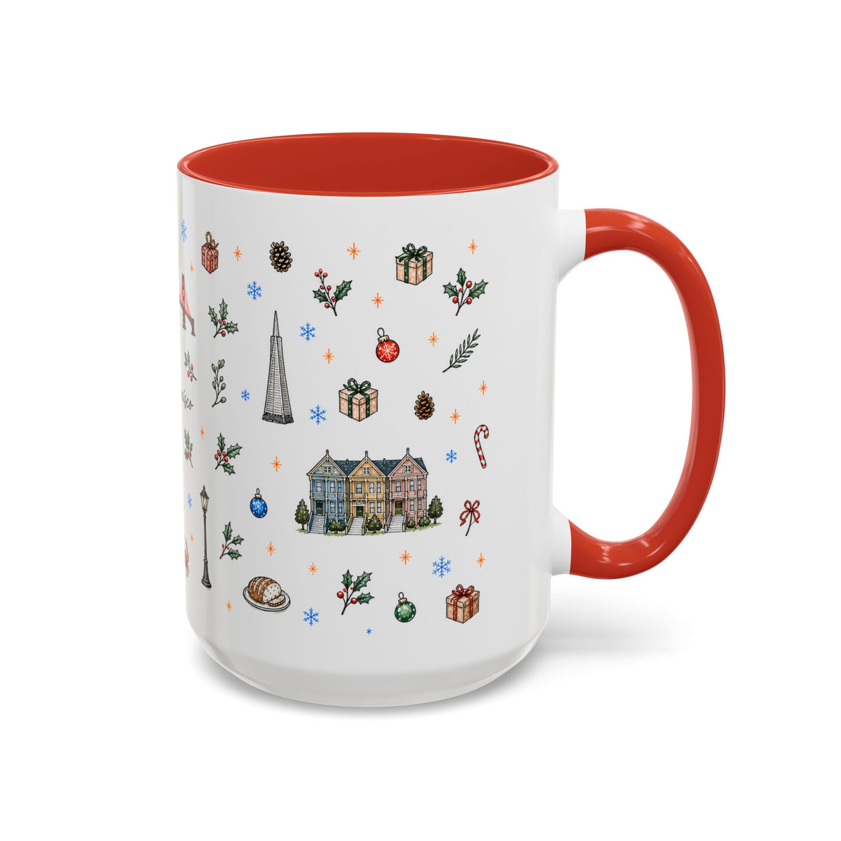 San Francisco Christmas Mug | Watercolor City Souvenir | Ceramic Coffee Cup