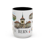 Bern Illustrated Travel Mug | City Souvenir Accent Coffee Mug | 11oz 15oz Ceramic Cup