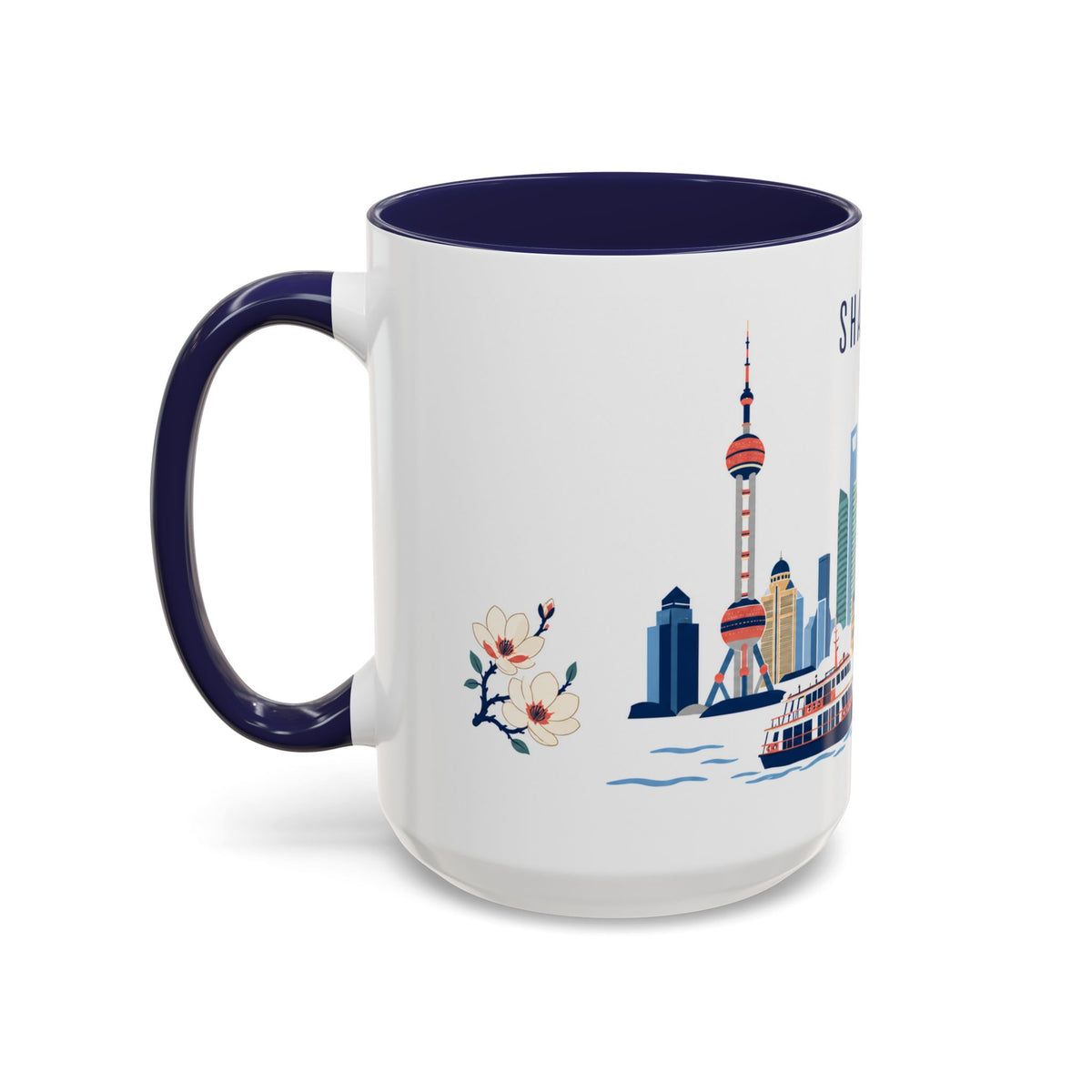 Shanghai Coffee Mug | China Travel Souvenir | Porcelain Decal City Gift | 11oz 15oz Accent Mug