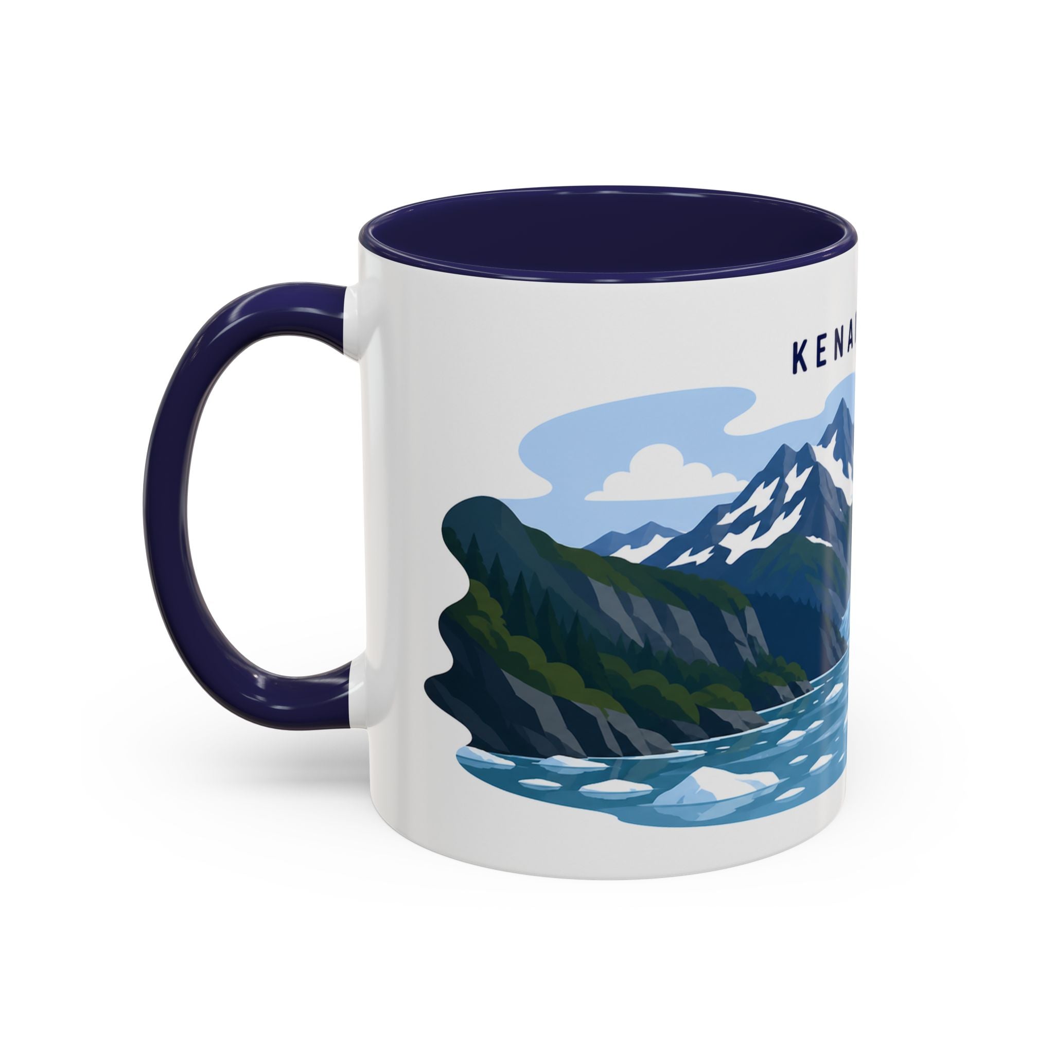 Kenai Fjords National Park Coffee Mug | Solid Color Block Park Souvenir | 11oz 15oz Accent Mug