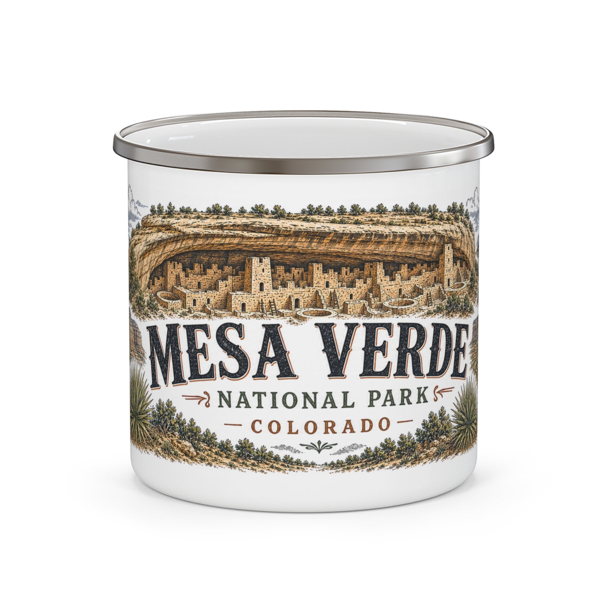 Mesa Verde National Park Vintage Enamel Camping Mug | 12oz National Park Hiking Gift