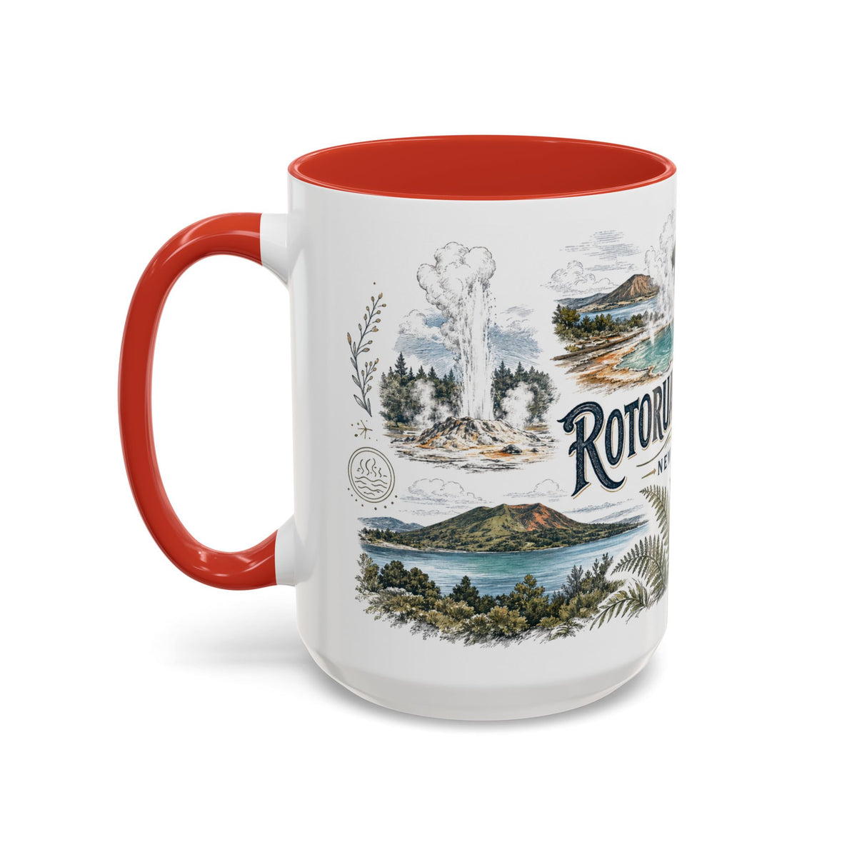 Rotorua Geothermal Mug, New Zealand Travel Souvenir, Bucket List Gift, Accent Ceramic Coffee Mug 11oz 15oz
