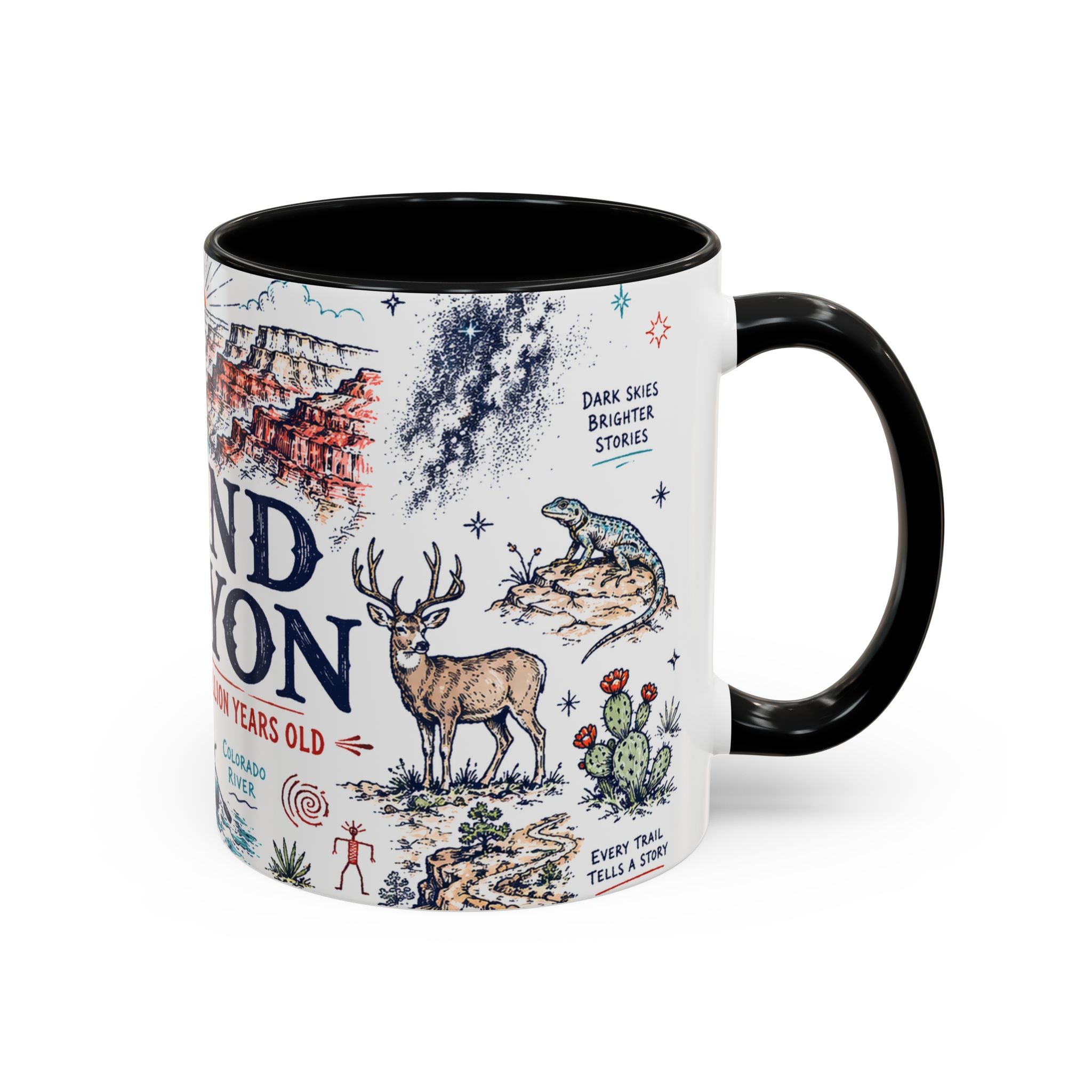 Grand Canyon National Park Coffee Mug | Hiking Camping Nature Gift | Accent Color Ceramic 11oz 15oz