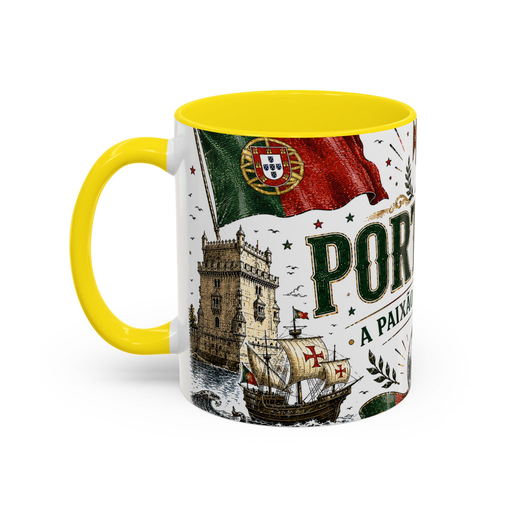 Portugal Soccer Coffee Mug | World Cup Fan Gift | Accent Color Ceramic 11oz 15oz Match Day Cup