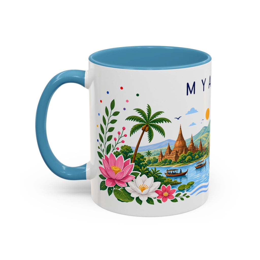 Myanmar Coffee Mug | Travel Souvenir Accent Mug | Place Gift Ceramic Cup 11oz 15oz