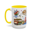 San Francisco Illustrated Travel Mug | City Souvenir Accent Coffee Mug | 11oz 15oz Ceramic Cup