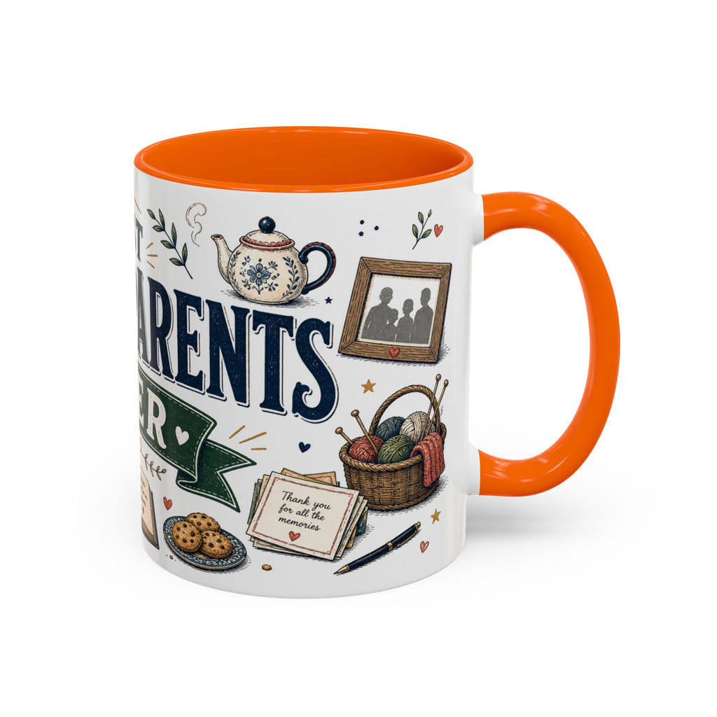 Best Grandparents Ever Coffee Mug | Gift From Grandkids | Accent Color Ceramic 11oz 15oz