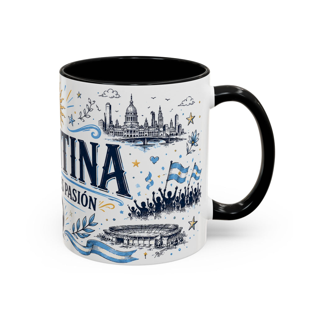 Argentina Soccer Coffee Mug | Soccer Fan Gift | Accent Color Ceramic 11oz 15oz Match Day Cup
