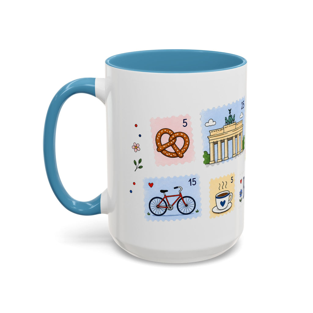 Berlin Coffee Mug | Postage Stamp Collage Mug | Travel Souvenir Accent Cup 11oz 15oz