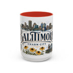 Baltimore Coffee Mug | United States Travel Souvenir | Vintage Illustrated City Gift | 11 oz 15 oz Accent Mug