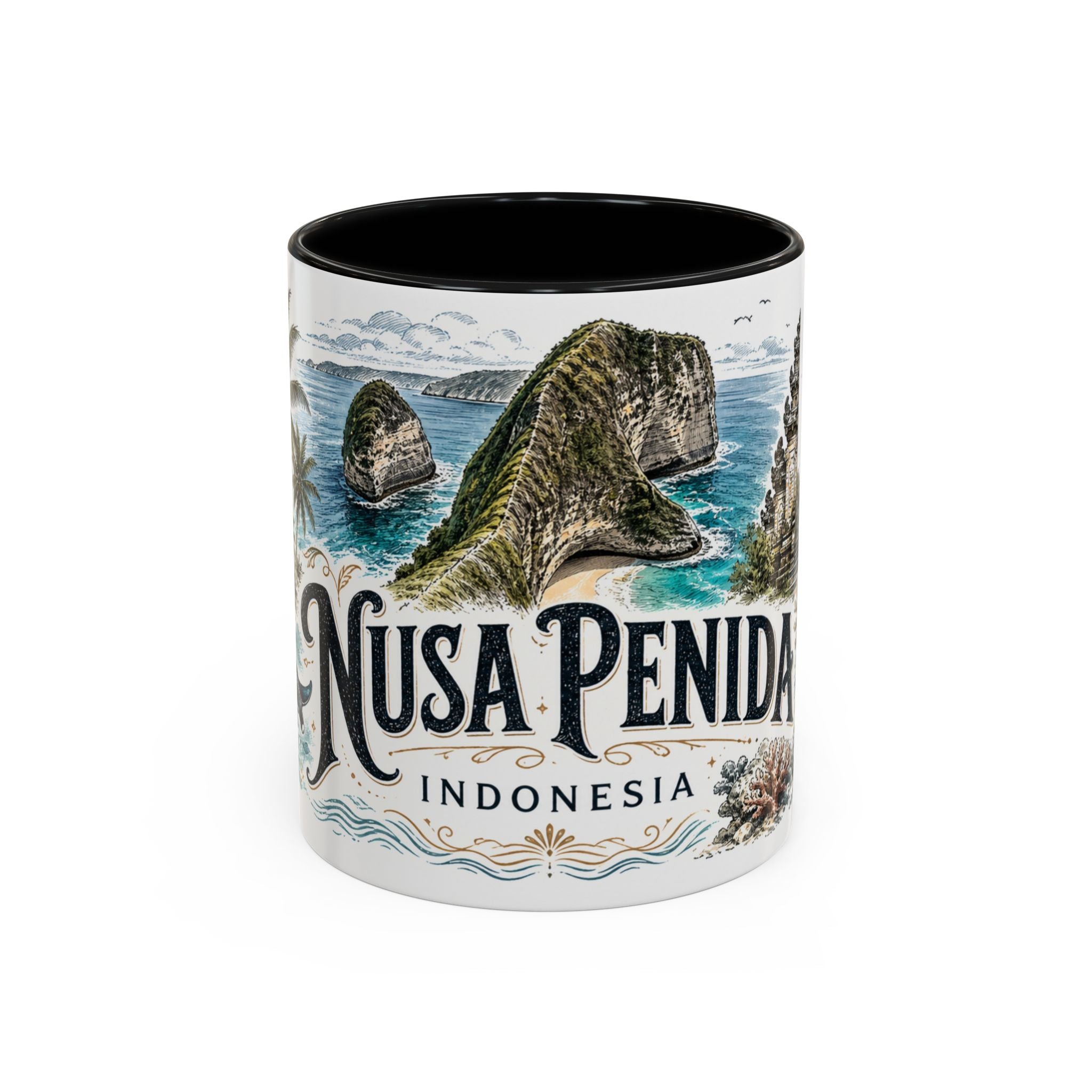 Nusa Penida Mug, Indonesia Travel Souvenir, Bucket List Gift, Accent Ceramic Coffee Mug 11oz 15oz