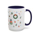 Christmas Mug | Watercolor Tree Gifts Wreath Holiday Cup | Accent Coffee Mug 11oz 15oz