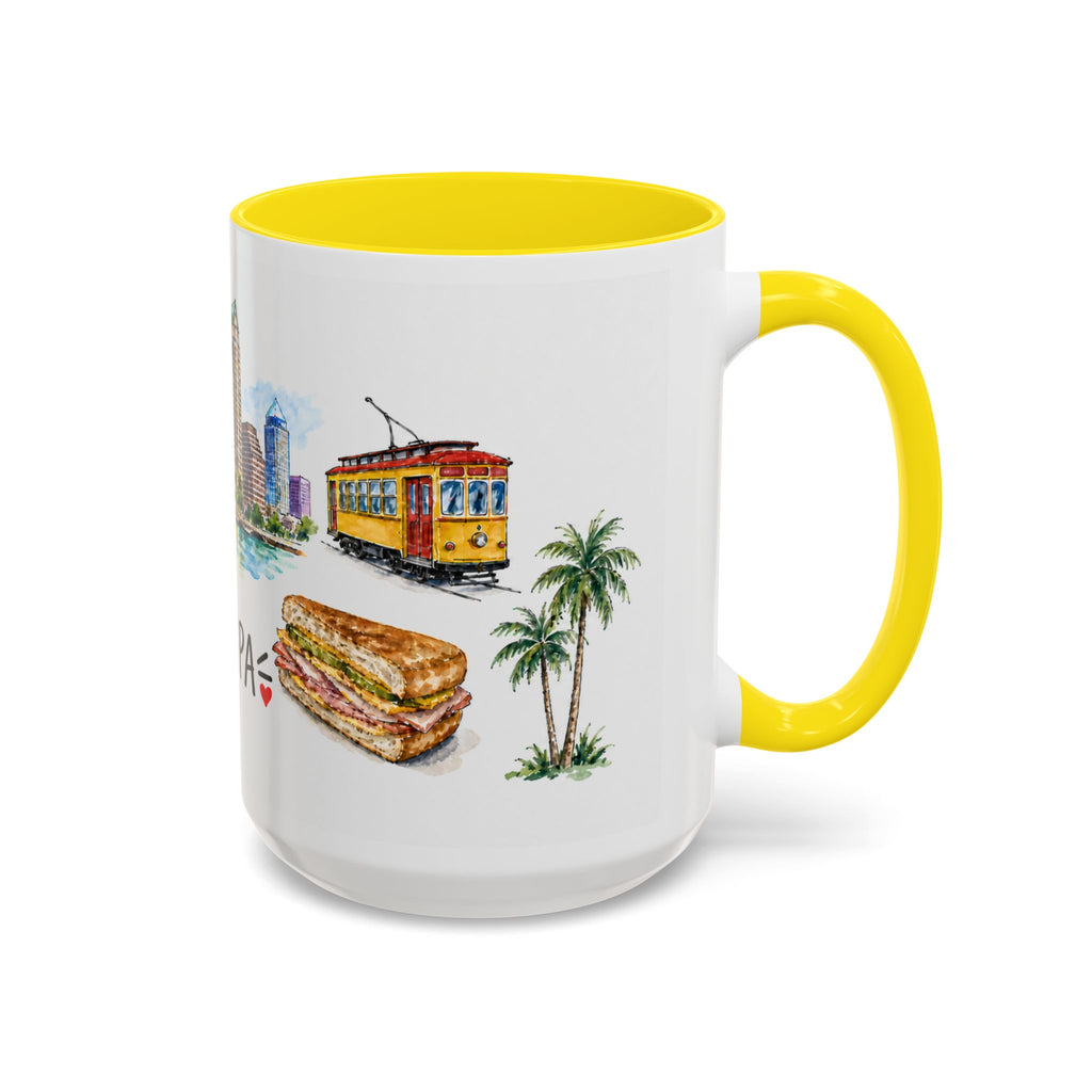 Tampa Illustrated Travel Mug | City Souvenir Accent Coffee Mug | 11oz 15oz Ceramic Cup