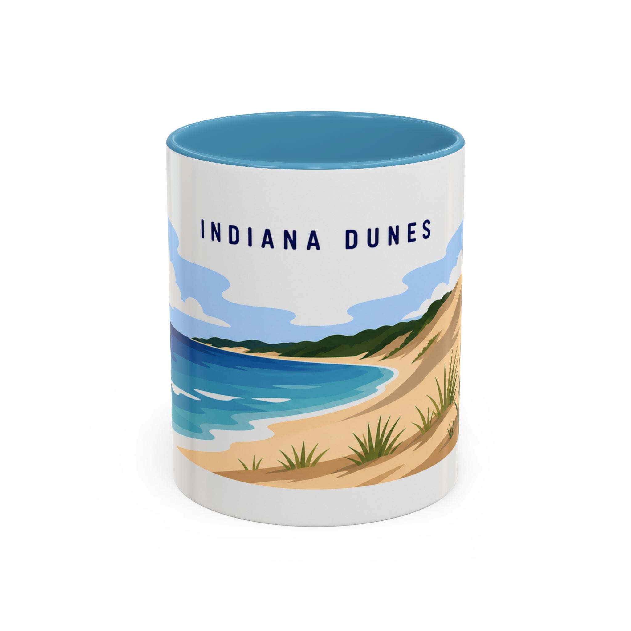 Indiana Dunes National Park Coffee Mug | Solid Color Block Park Souvenir | 11oz 15oz Accent Mug
