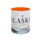 Alaska State Map Mug | Northern Lights, Mountains, Glaciers | Moving Away Gift