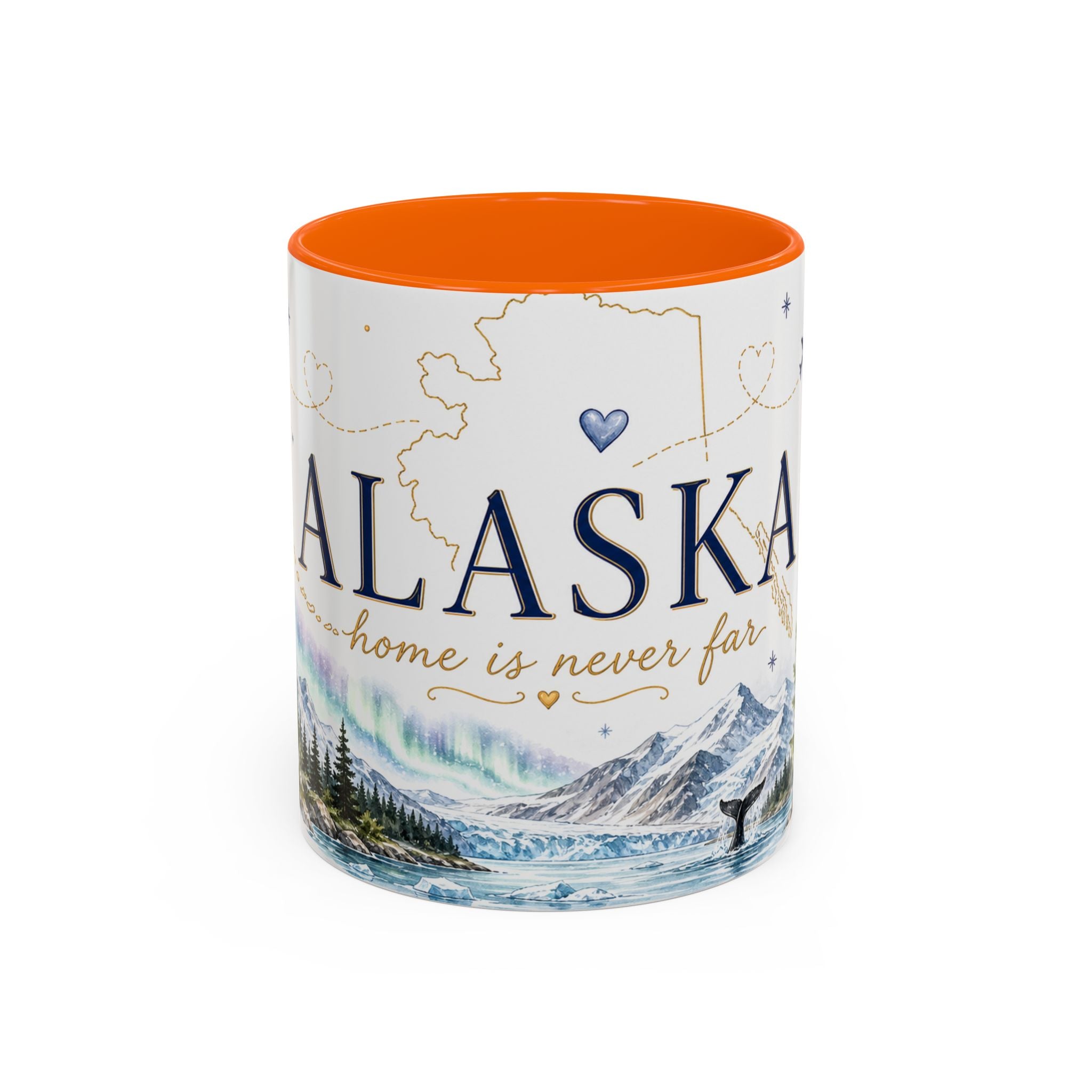 Alaska State Map Mug | Northern Lights, Mountains, Glaciers | Moving Away Gift