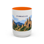 Pinnacles National Park Coffee Mug | Solid Color Block Park Souvenir | 11oz 15oz Accent Mug