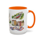 Lyon Illustrated Travel Mug | City Souvenir Accent Coffee Mug | 11oz 15oz Ceramic Cup