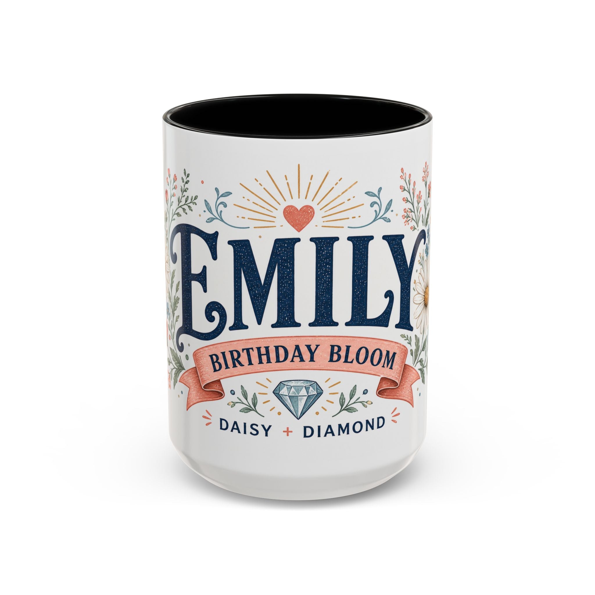 Personalized Name Birth Month Mug | Birth Flower Stone Birthday Gift | 11oz 15oz