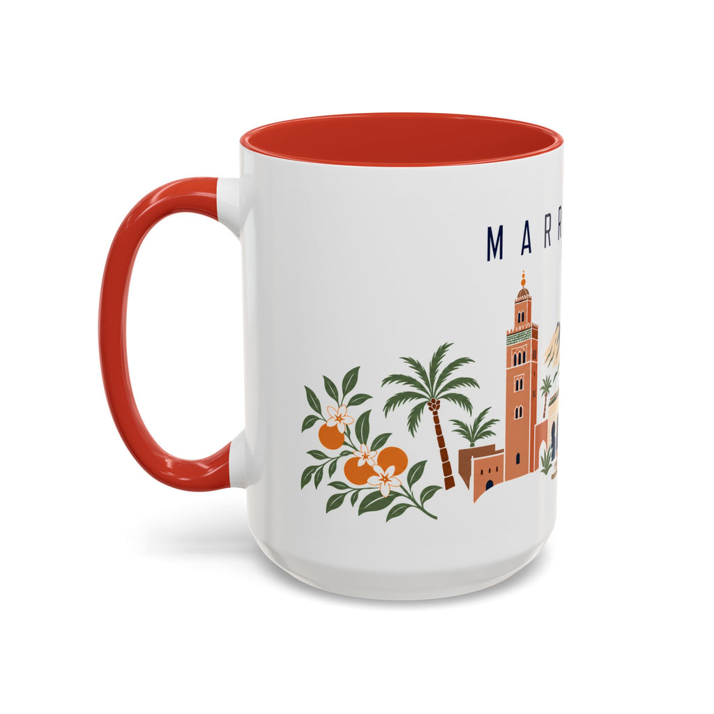 Marrakech Coffee Mug | Morocco Travel Souvenir | Porcelain Decal City Gift | 11oz 15oz Accent Mug