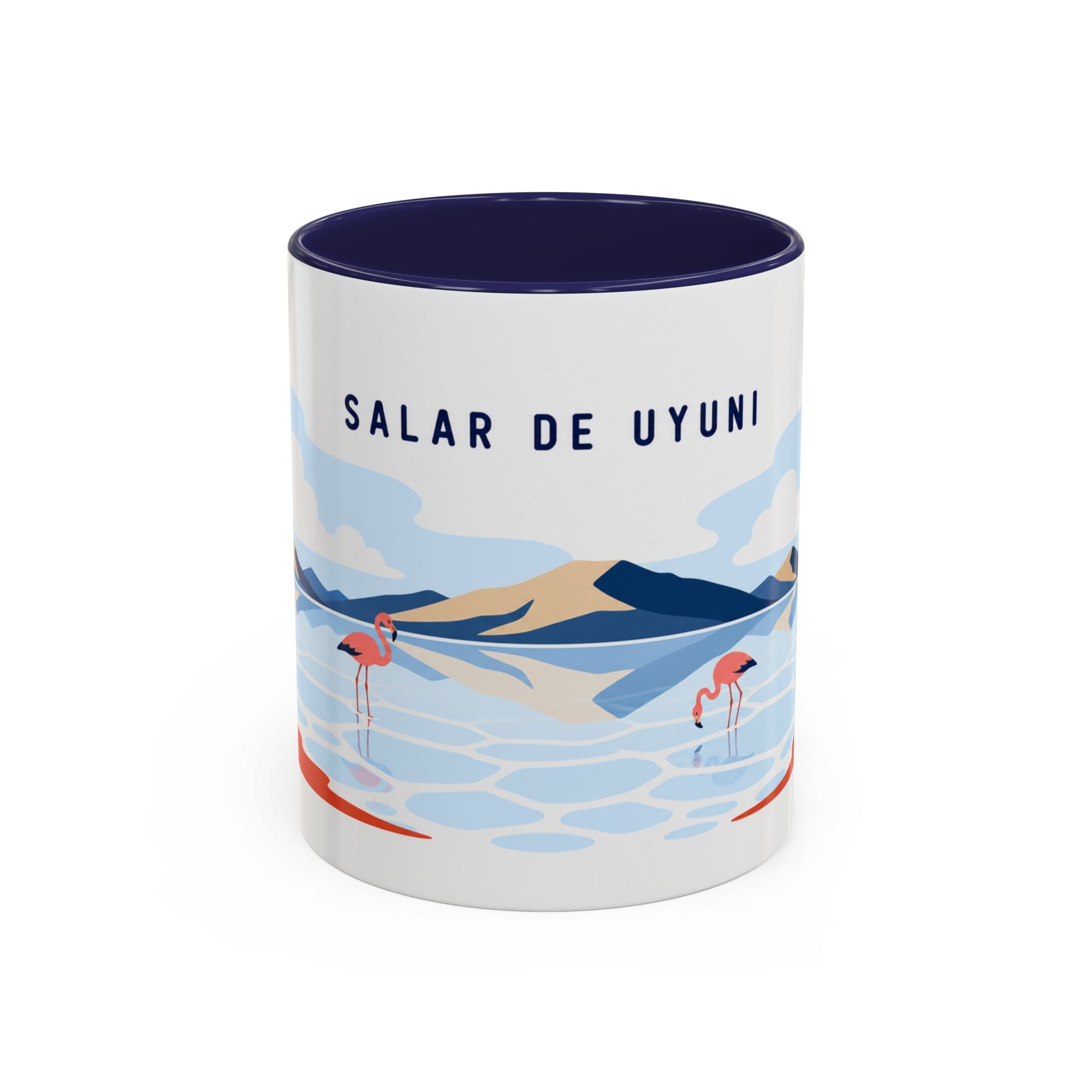 Salar de Uyuni Coffee Mug | Travel Destination Souvenir Gift | Accent Color Ceramic 11oz 15oz