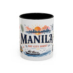 Manila Coffee Mug | Philippines Souvenir Travel Gift | Accent Color Ceramic 11oz 15oz