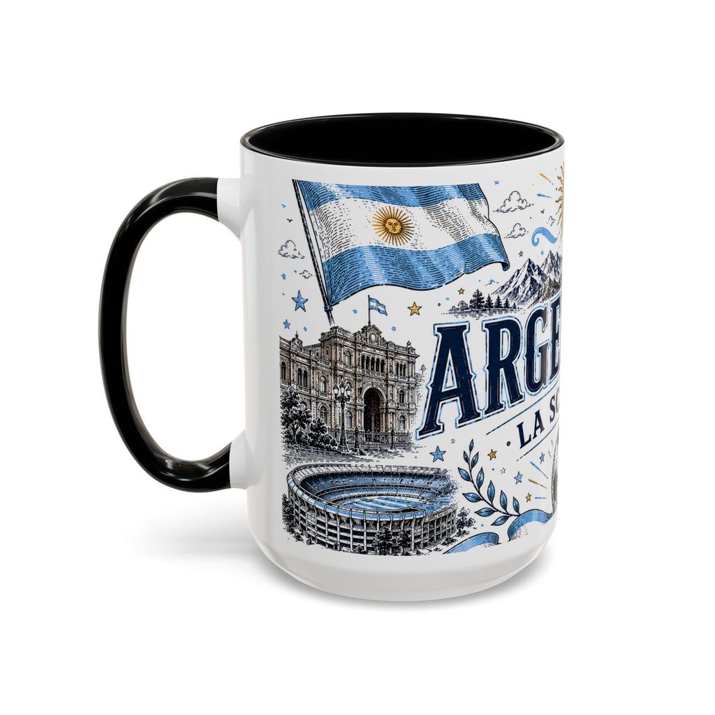 Argentina Soccer Coffee Mug | Soccer Fan Gift | Accent Color Ceramic 11oz 15oz Match Day Cup