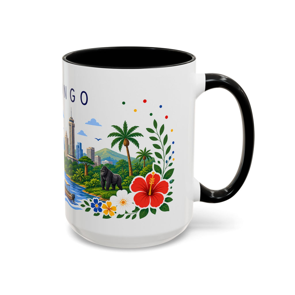 DR Congo Coffee Mug | Travel Souvenir Accent Mug | Place Gift Ceramic Cup 11oz 15oz