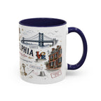 Philadelphia Coffee Mug | Pennsylvania Souvenir City Gift | Accent Color Ceramic 11oz 15oz
