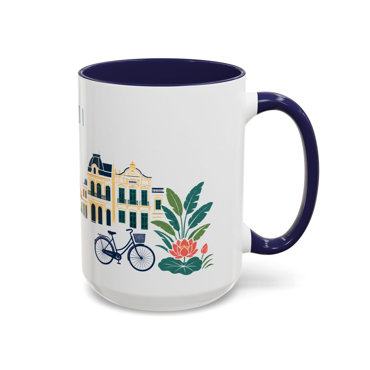 Hanoi Coffee Mug | Vietnam Travel Souvenir | Porcelain Decal City Gift | 11oz 15oz Accent Mug