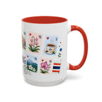 Chiang Mai Coffee Mug | Postage Stamp Collage Mug | Travel Souvenir Accent Cup 11oz 15oz