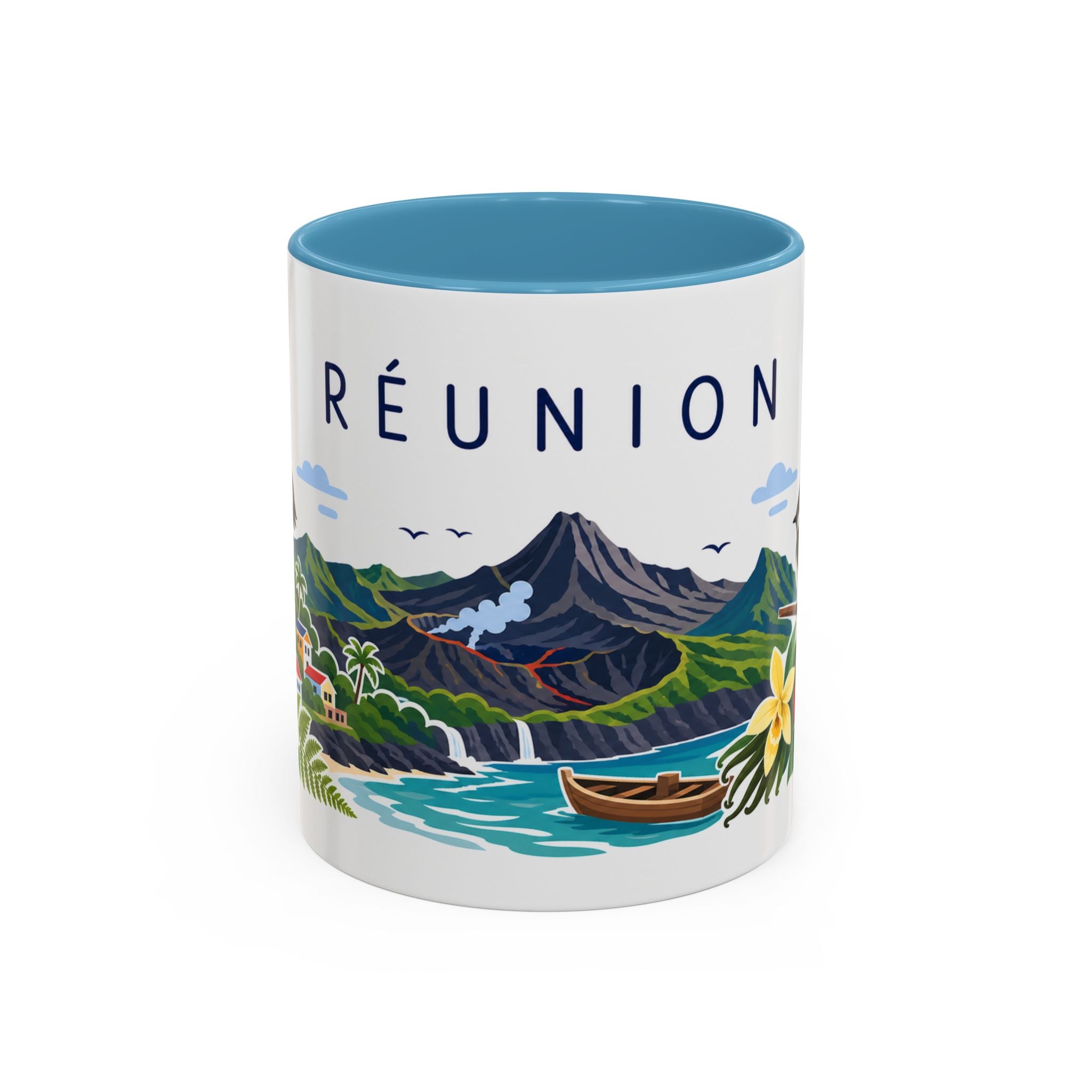Réunion Coffee Mug | Travel Souvenir Accent Mug | Country Gift Ceramic Cup 11oz 15oz