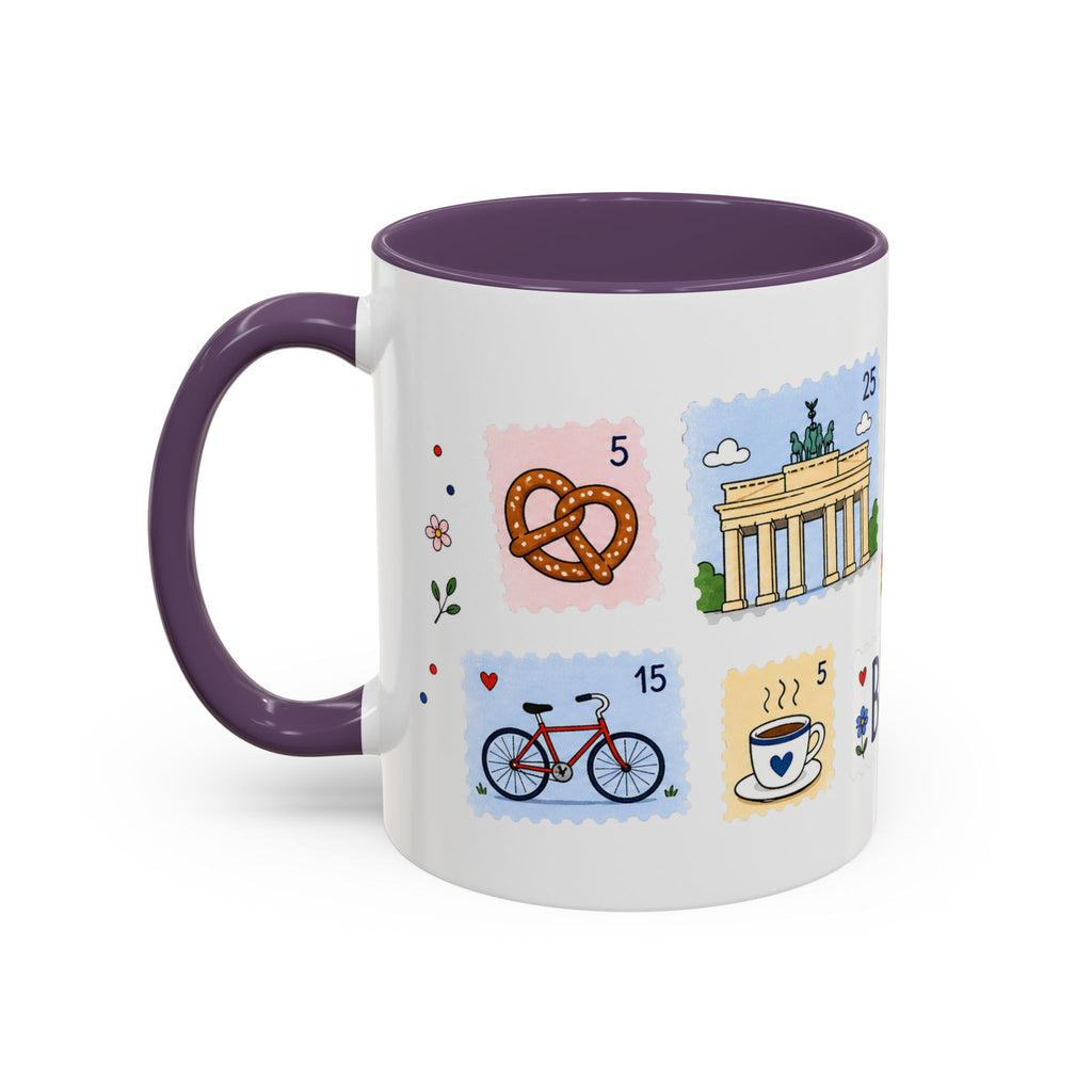 Berlin Coffee Mug | Postage Stamp Collage Mug | Travel Souvenir Accent Cup 11oz 15oz