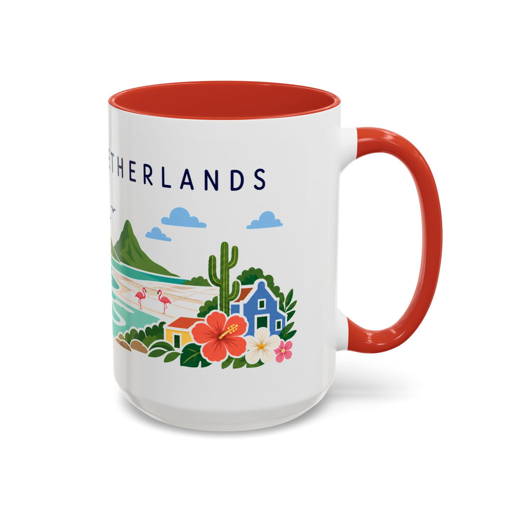 Caribbean Netherlands Coffee Mug | Travel Souvenir Accent Mug | Country Gift Ceramic Cup 11oz 15oz