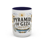 Pyramids of Giza Coffee Mug | Travel Destination Souvenir Gift | Accent Color Ceramic 11oz 15oz
