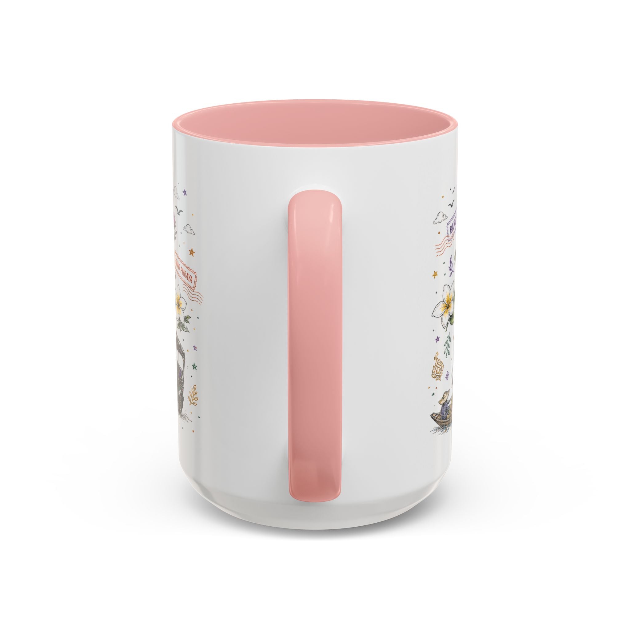 Bangkok Coffee Mug | Thailand Souvenir Travel Gift | Accent Color Ceramic 11oz 15oz