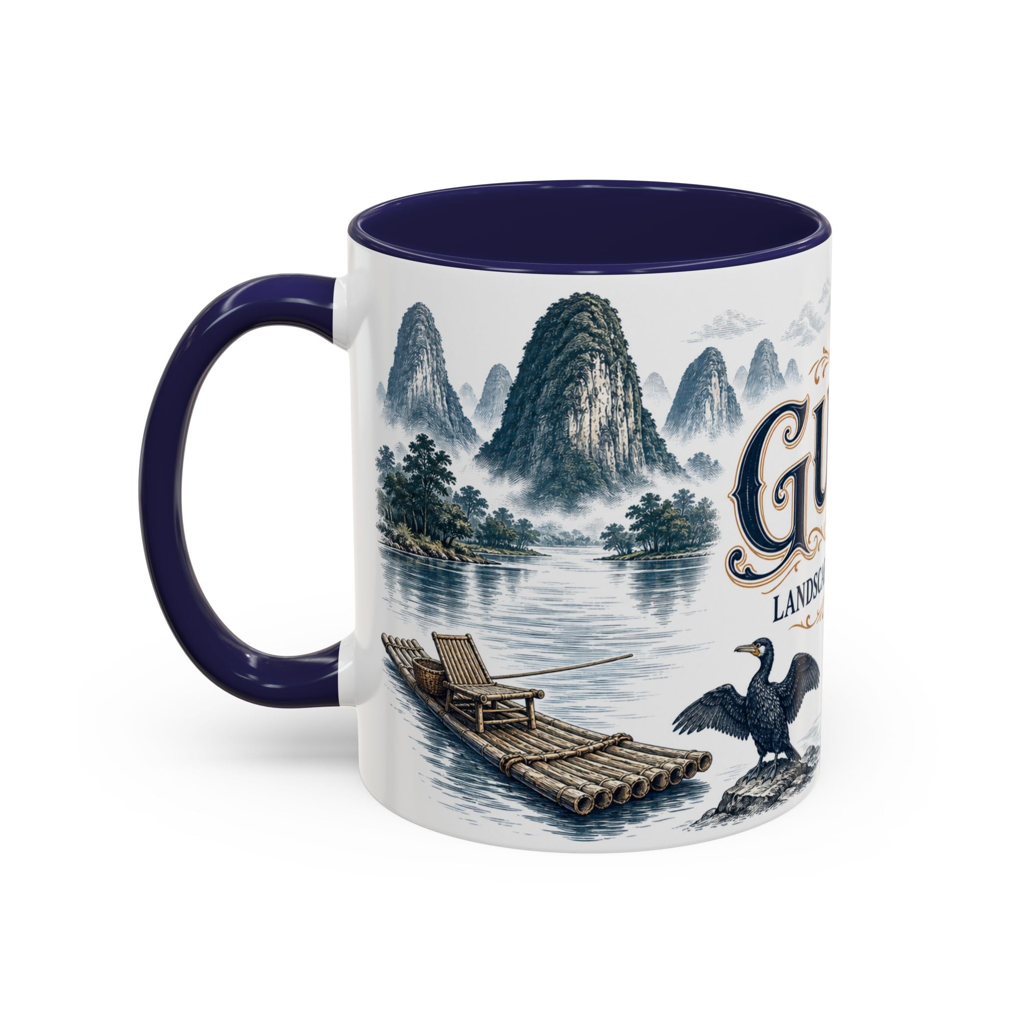 Guilin Coffee Mug | China Travel Souvenir | Vintage Illustrated City Gift | 11 oz 15 oz Accent Mug